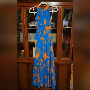 Abel the Label sz S Charlotte Boho Floral Backless Halter-Tie Dress